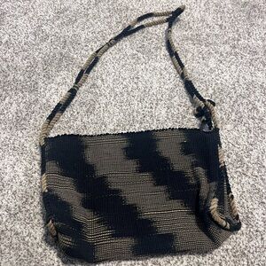 Vintage 80s Pardas Handwoven Philippines Boho Shoulder Bag Artisan Geometric